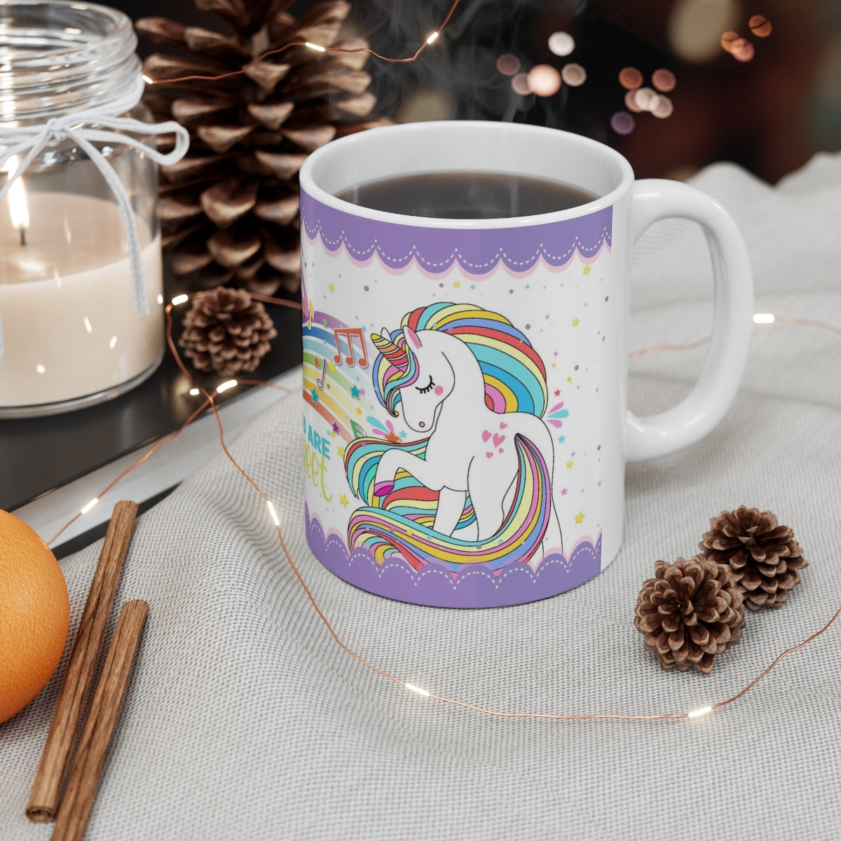 Unicornio taza de ceramica 330m
