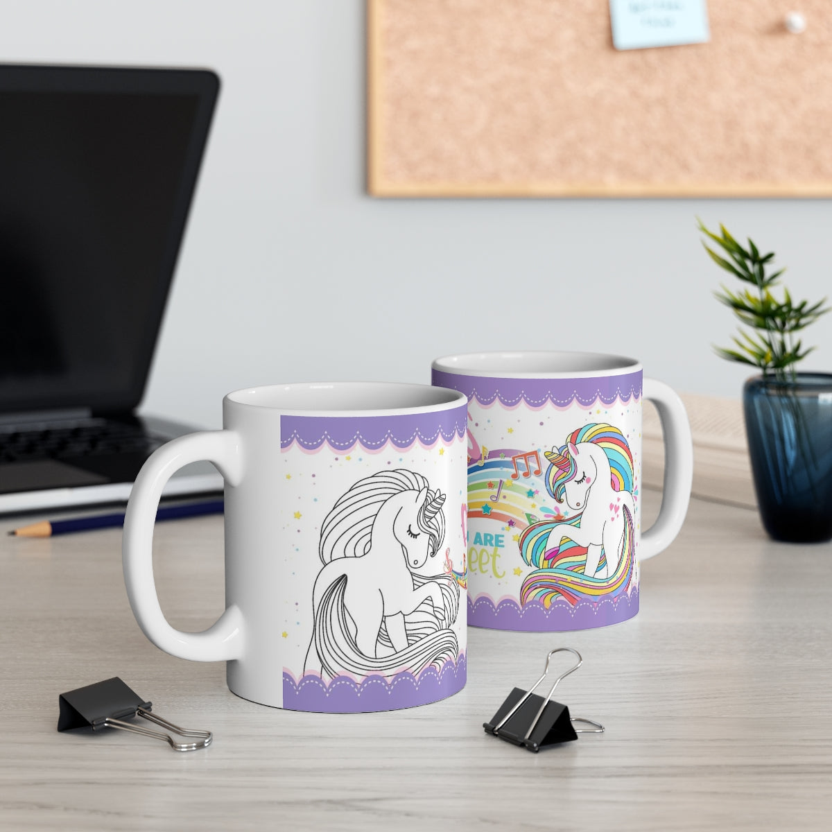 Unicornio taza de ceramica 330m